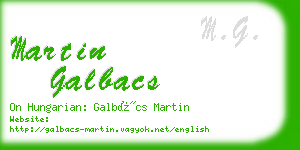 martin galbacs business card